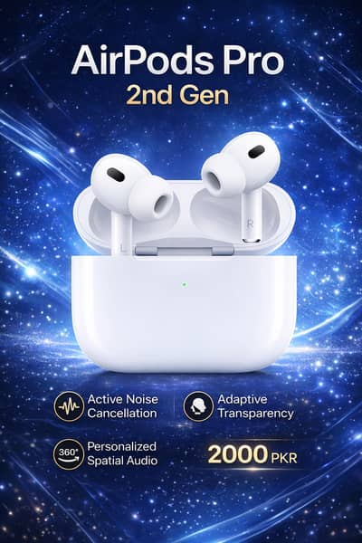 AirPods Pro 2nd Generation | White Colour | 2000 PKR.