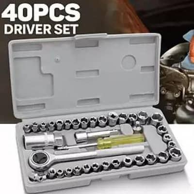 40-Piece Socket Wrench Tool Kit with Screwdrivers and Socket Set