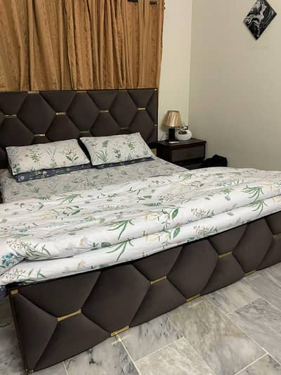 bed with side tables