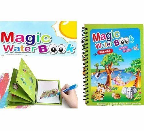 Water Magic Coloring Book for Kids with Reusable Pages & Magic Water Pen – Mess Free Drawing Toy Educational Water Magic Coloring Book for Kids – Reusable Drawing Book