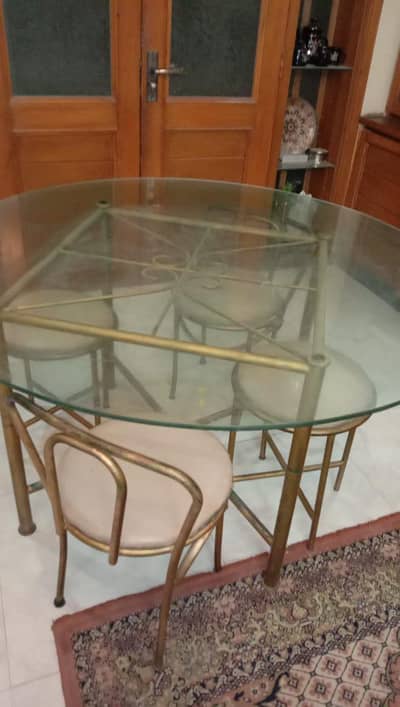 glass top round dinning table