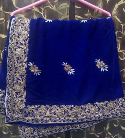 velvet embroidery 3 piece suit stitched