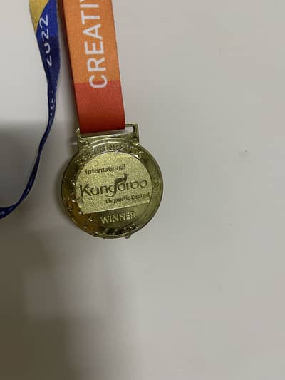 Golden original medal international kangaroo olympic competition