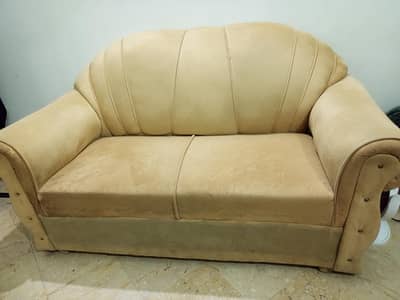 Golden Color Velvet Sofa