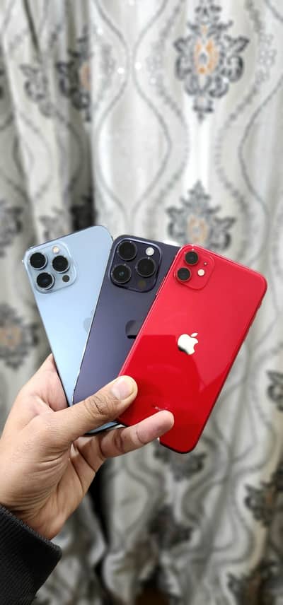 iPhones 13 Pro Max 256GB, 14 Pro , 11 dual PTA |  Excellent Condition