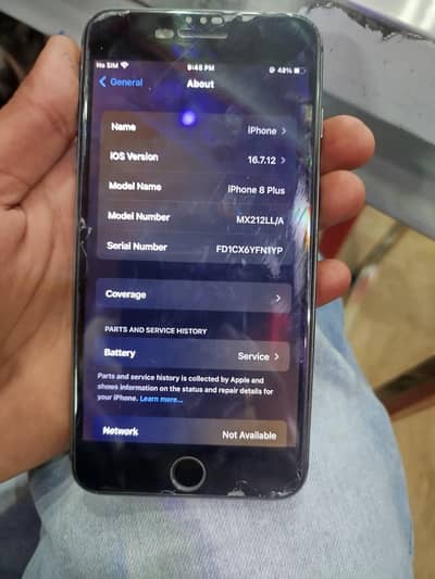 Iphone 8 Plus JV 128GB  Back Broken + Sometimes Panel Problem