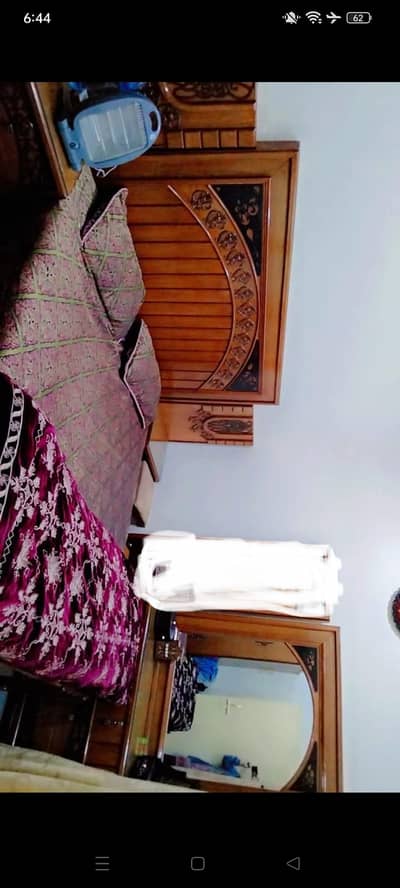 stylish king bed with dressing table