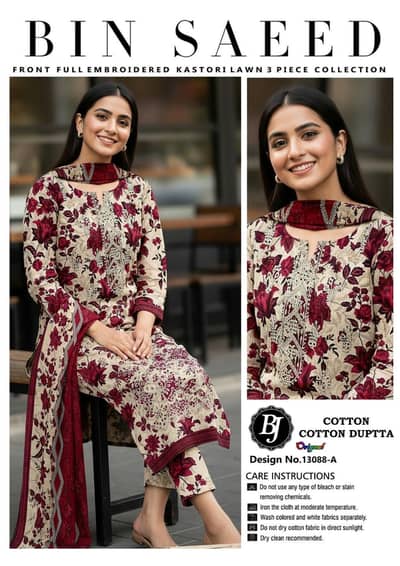 Bin SAEED Lawn & Cotton Suits Stitched & Unstiched