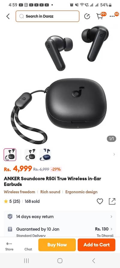 Anker R50i Earbuds With Bluetooth 5.3 & 20 Hours Playtime