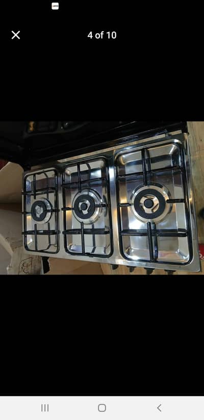 New cooking range ha 3 burner & oven &Grilling wala