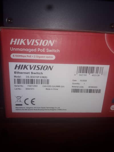Hikvision poe switch 8 ports 2 uplink