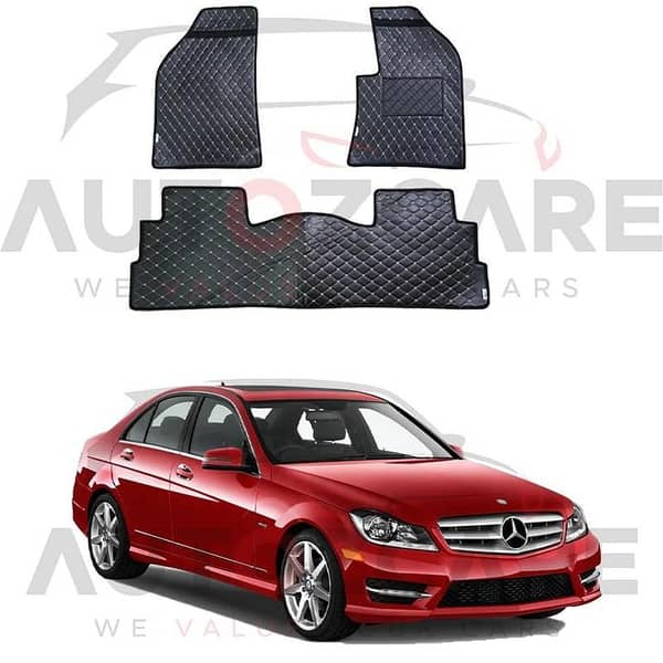 Mercedes C200 7D Floor Mat (Flat Style) 5PCS - Model 2008-2014