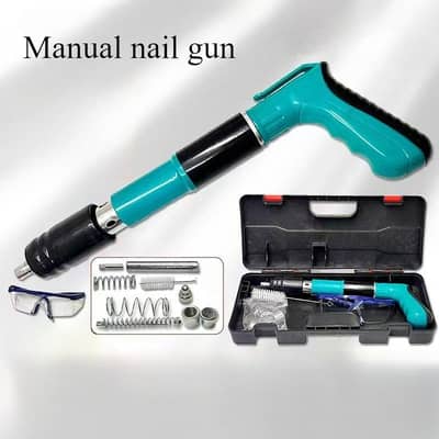 4-Gear Adjustable Manual Nail Gun – Heavy Duty Wall Punch Tool