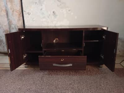 "Wooden TV Console / Media Trolley with Storage Cabinets"