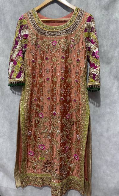 fully handmade rust colour (embroidery back and front) black)