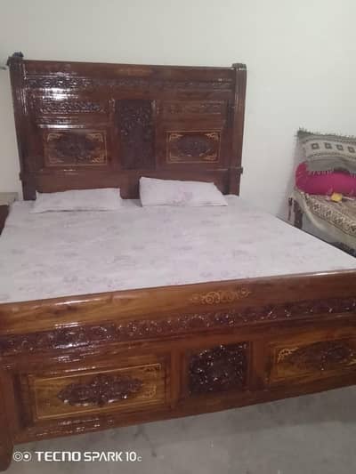 shesham tahli double bed without mattress