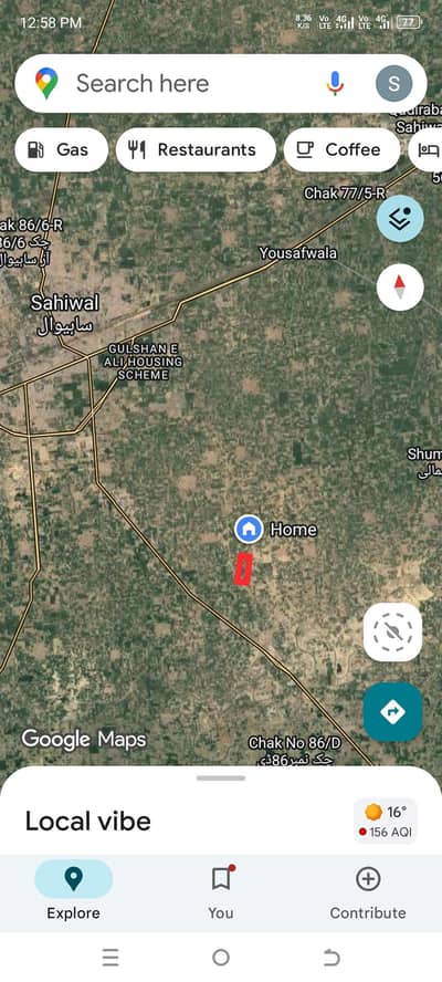 5 acres of agriculture land for sale ,tehsil Sahiwal Area (5L) 12 Nhri