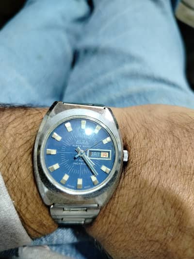 Antique Swiss Alza Super watch vintage Seiko 5 citizen Rolex orient