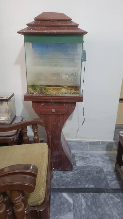 Full aquarium with heater and air pump