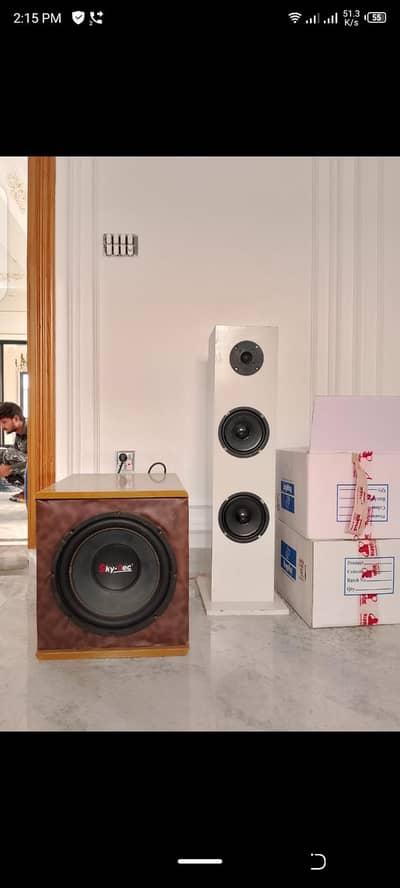 Bluetooth speaker system 12 inch subwoofer box 1 tower speaker 12 volt