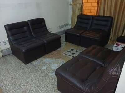 6 seater chocolate brown sofa set