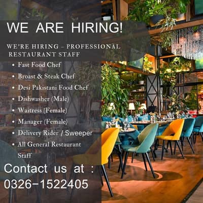 Fast Food Chef || Steak Chef || Sweeper || Restaurant Jobs