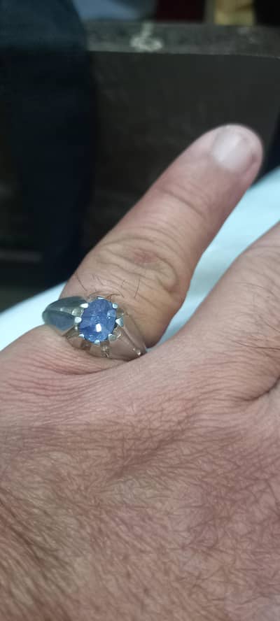 Pure Cylone Sapphire in Silver Ring