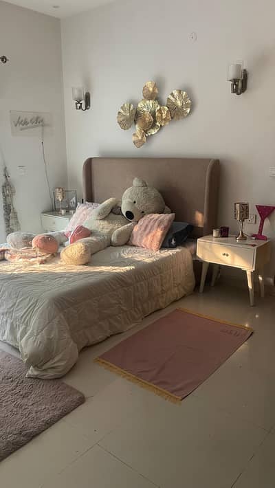 Queen size bed plus matress with 2 side table and dressing table