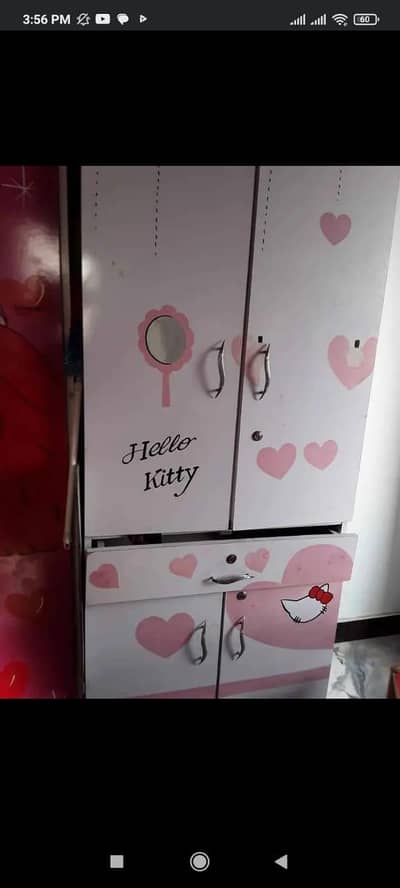 triple baby bed with  Almaari  for sell