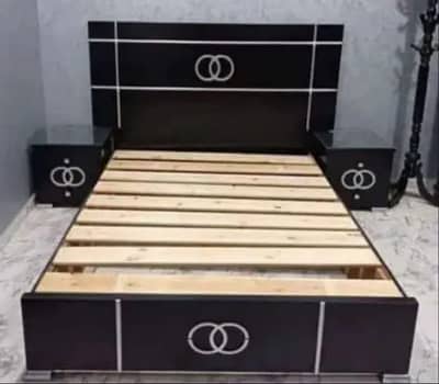 Brand new bed with side tables