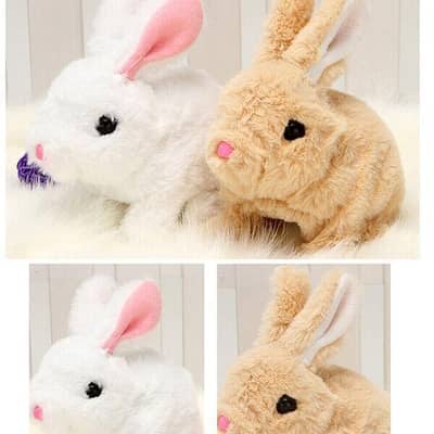 Walking plush rabbit with music