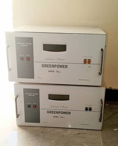 2 nos voltage stabiliser green power servo motor