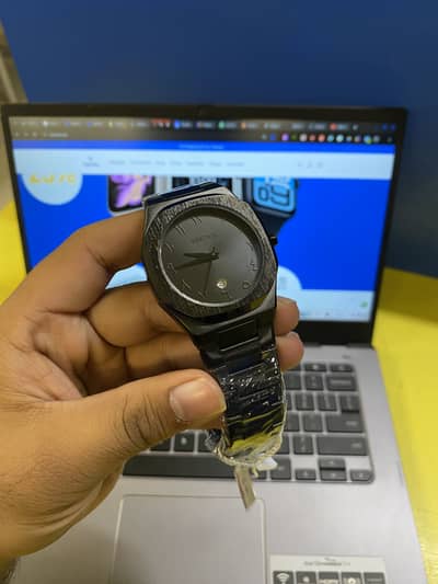 Arabic Aura Watch Black Metal with Date