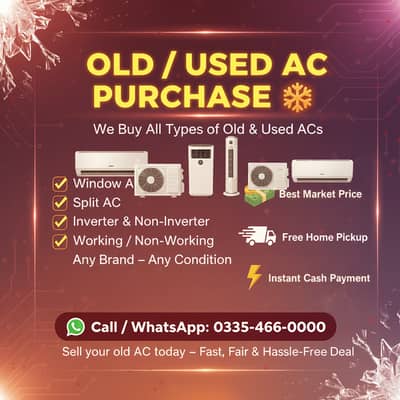 OLD AC / Split Ac/ Dc Inverter Ac/window Ac purchase/ Best Price