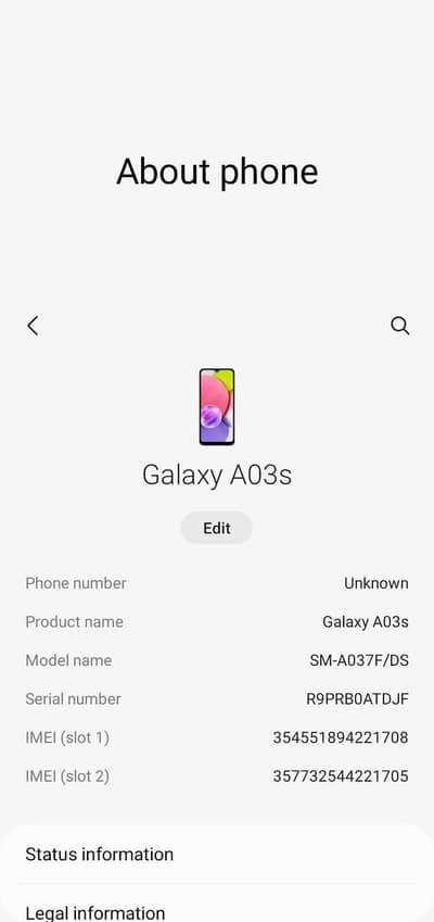 Galaxy A03s
