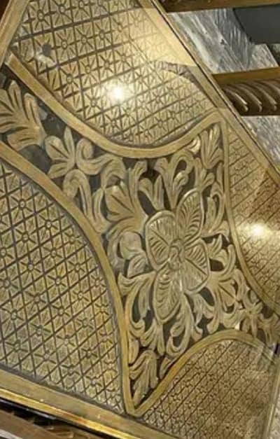 Almost New Sheesham Wood Dining Table with Glass Top & Chairs