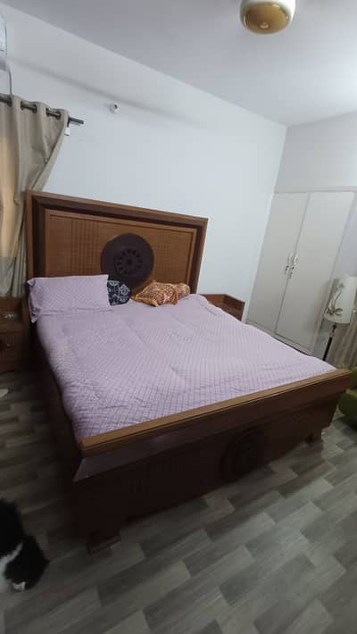 Wooden Bed and Dresser