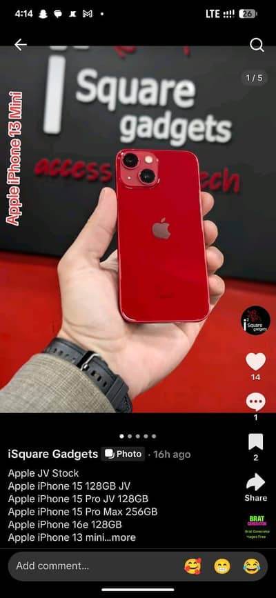 Apple iPhone 13 Mini 128GB 100 battery