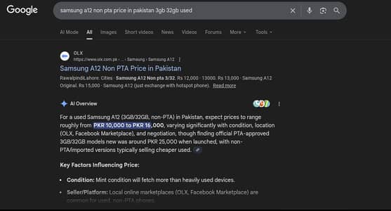 samsung a12 non pta screen break working condition 32gb'/3gb