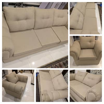 Slightly used Sofa Set (3+2+1) Beige Cloud