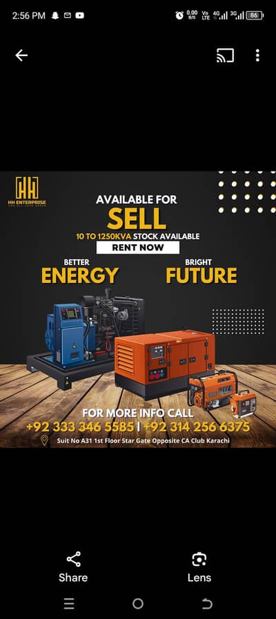 Generator Sale's Service's Rental