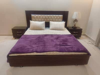 King Size Bed with 2 Side Tables and Dressing Table