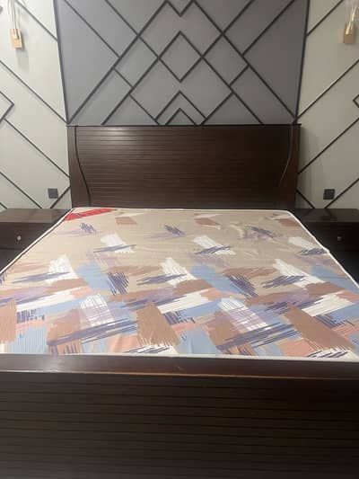 King size wooden bed