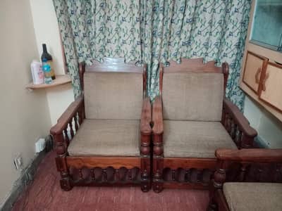 Wooden sofa set 3+3+1+1