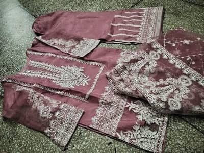 Embellished Qameez with Farshi Trouser