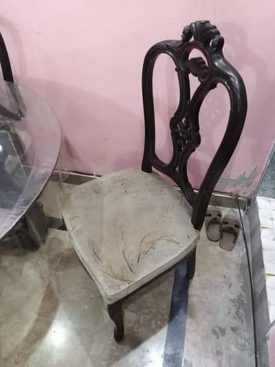 Glass dining table with 6chairs