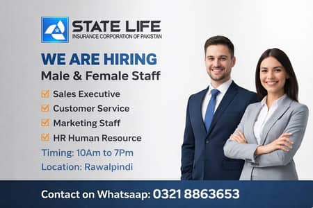 Required Male and Female Staff For Our Office