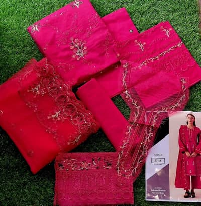 women's embroidered 3pc suits, women's party wear,