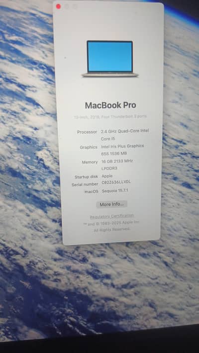 Macbook pro 2019 16GB Ram 256 ROM beast just like new