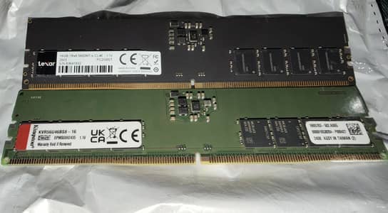  32GB DDR5 5600 RAM (Kingston + Lexar) – Faisalabad 